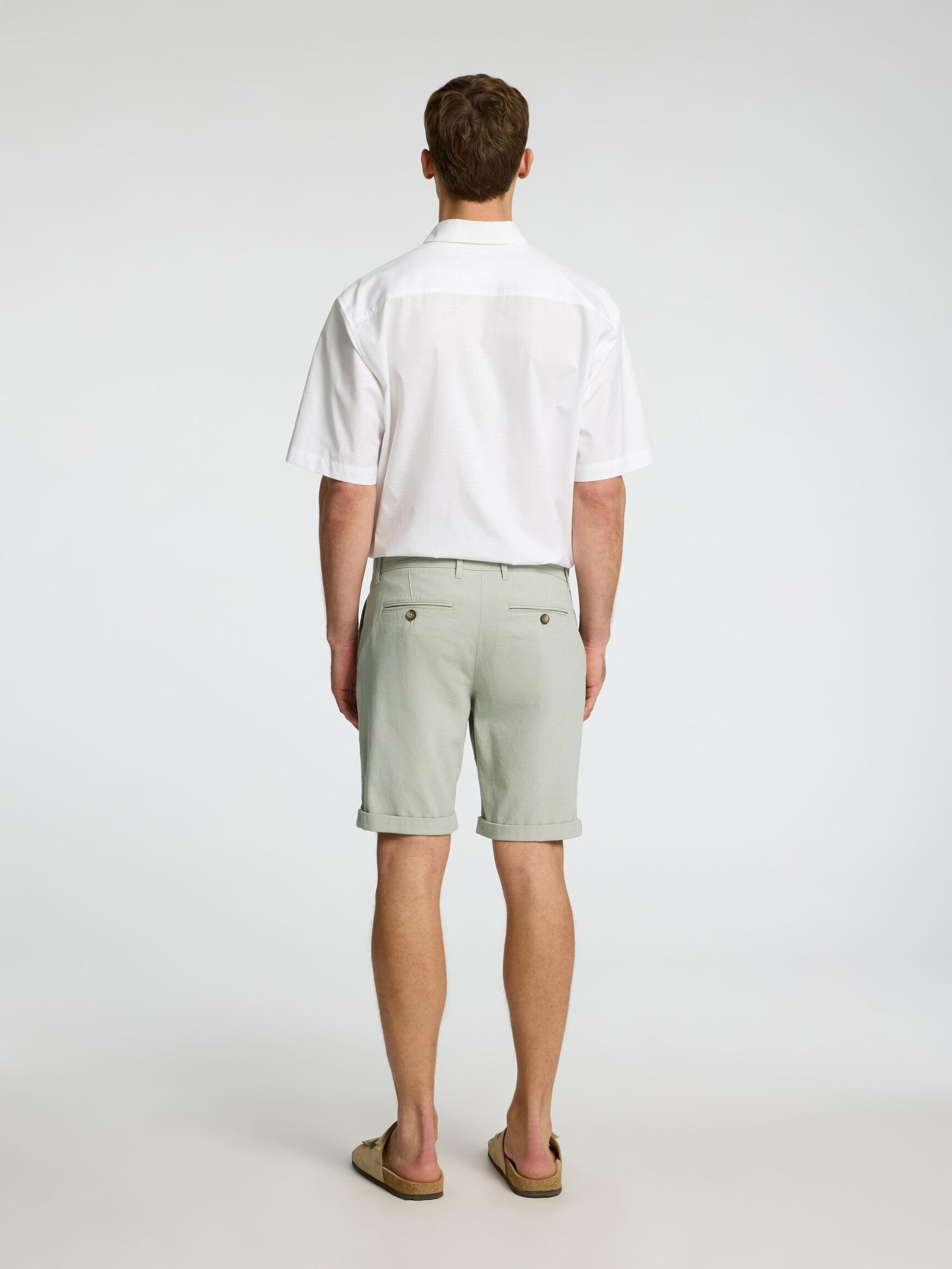 DEHNBARE BAUMWOLL SHORTS, Iceberg Green, highres