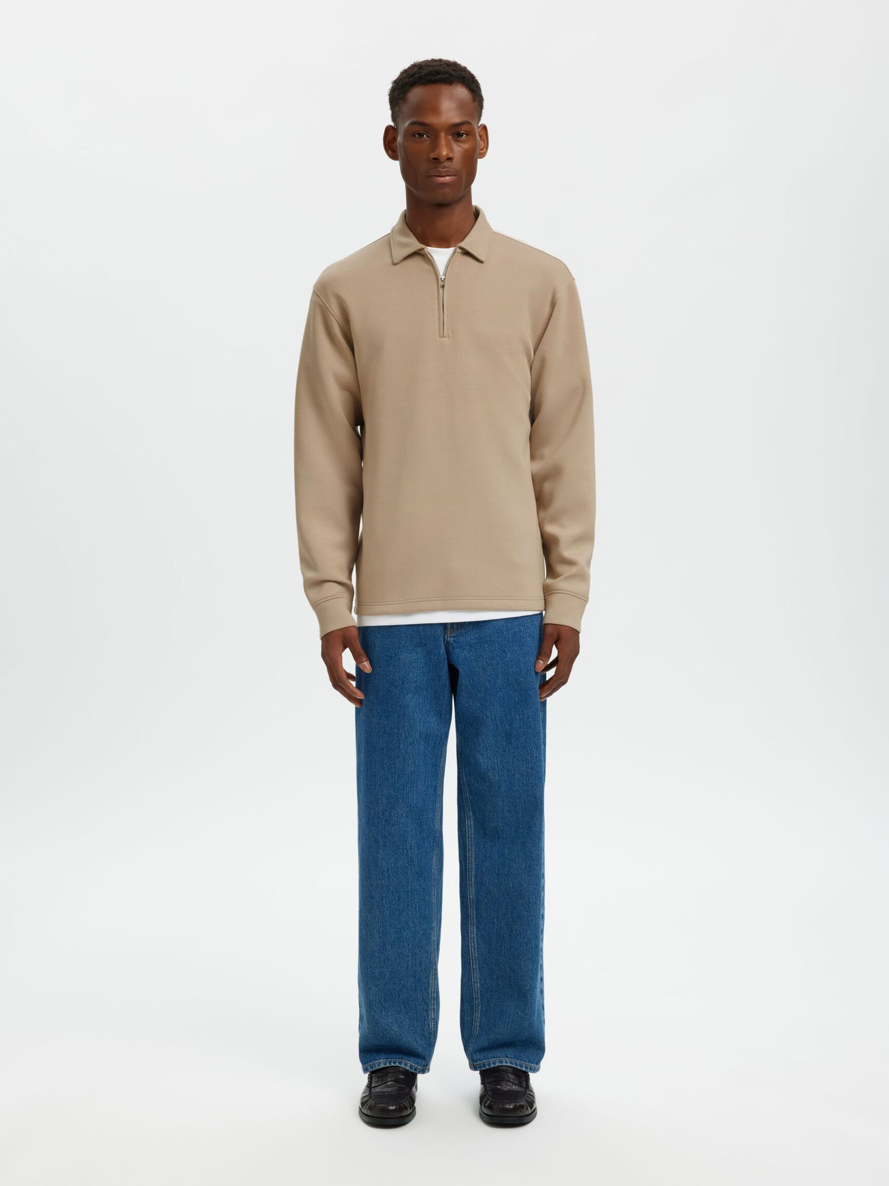 POLO STYLE SWEATSHIRT, Pure Cashmere, highres