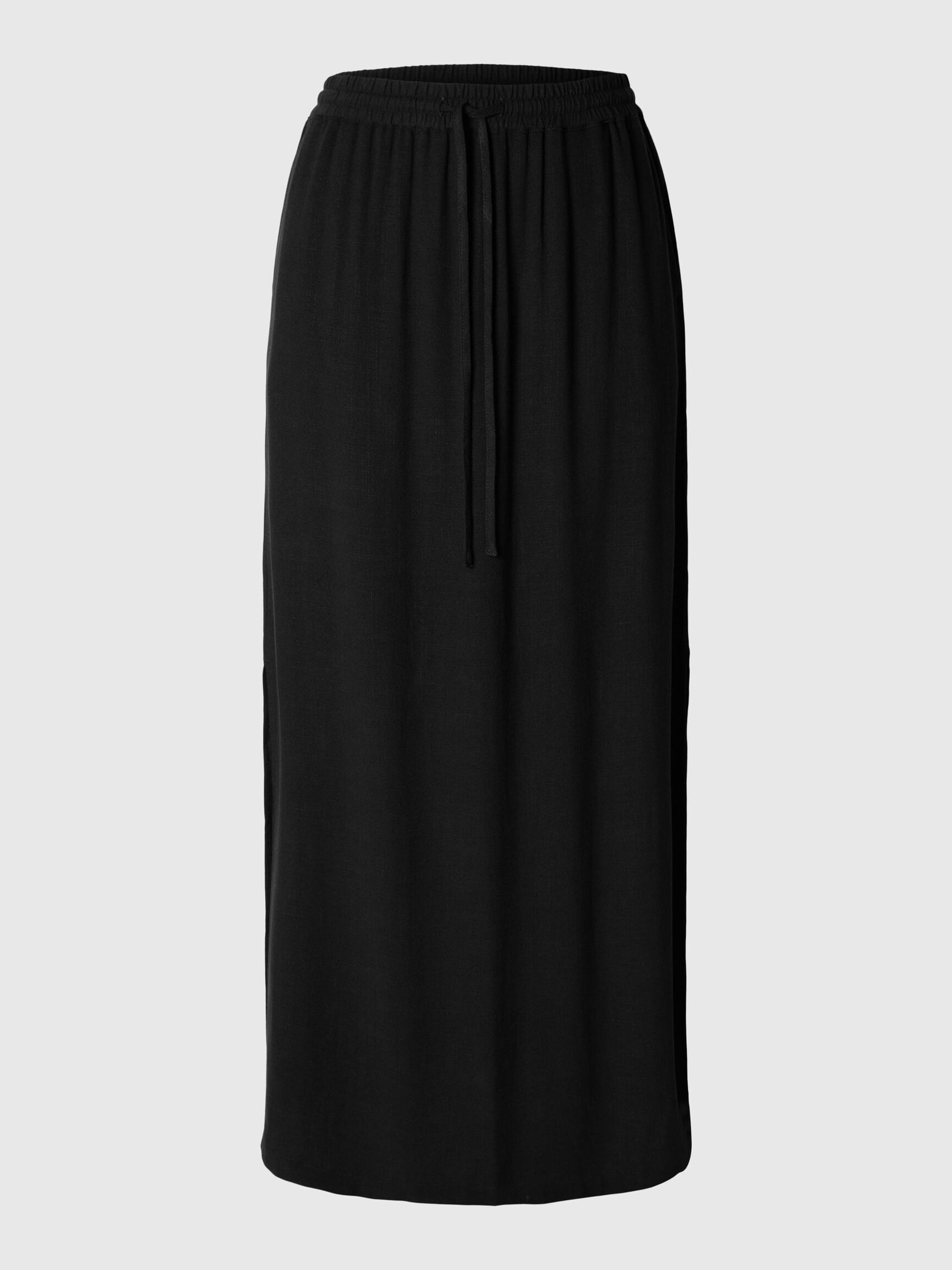HIGH WAISTED MAXI SKIRT, Black, highres