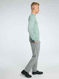 VISCOSEMIX PLOOIEN BROEK, Medium Grey Melange, highres