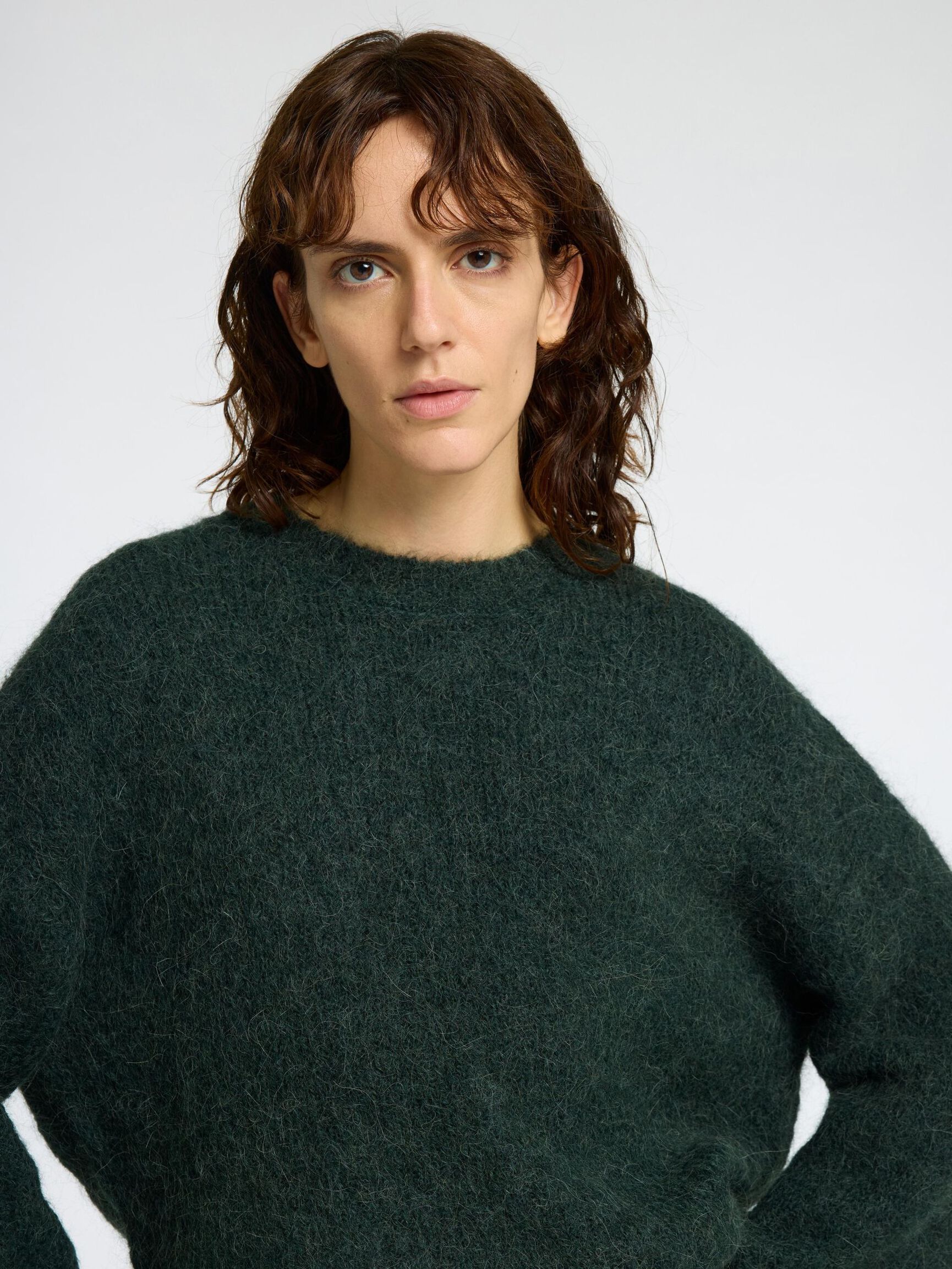 OVERSIZED WOOL BLEND JUMPER, Scarab, highres