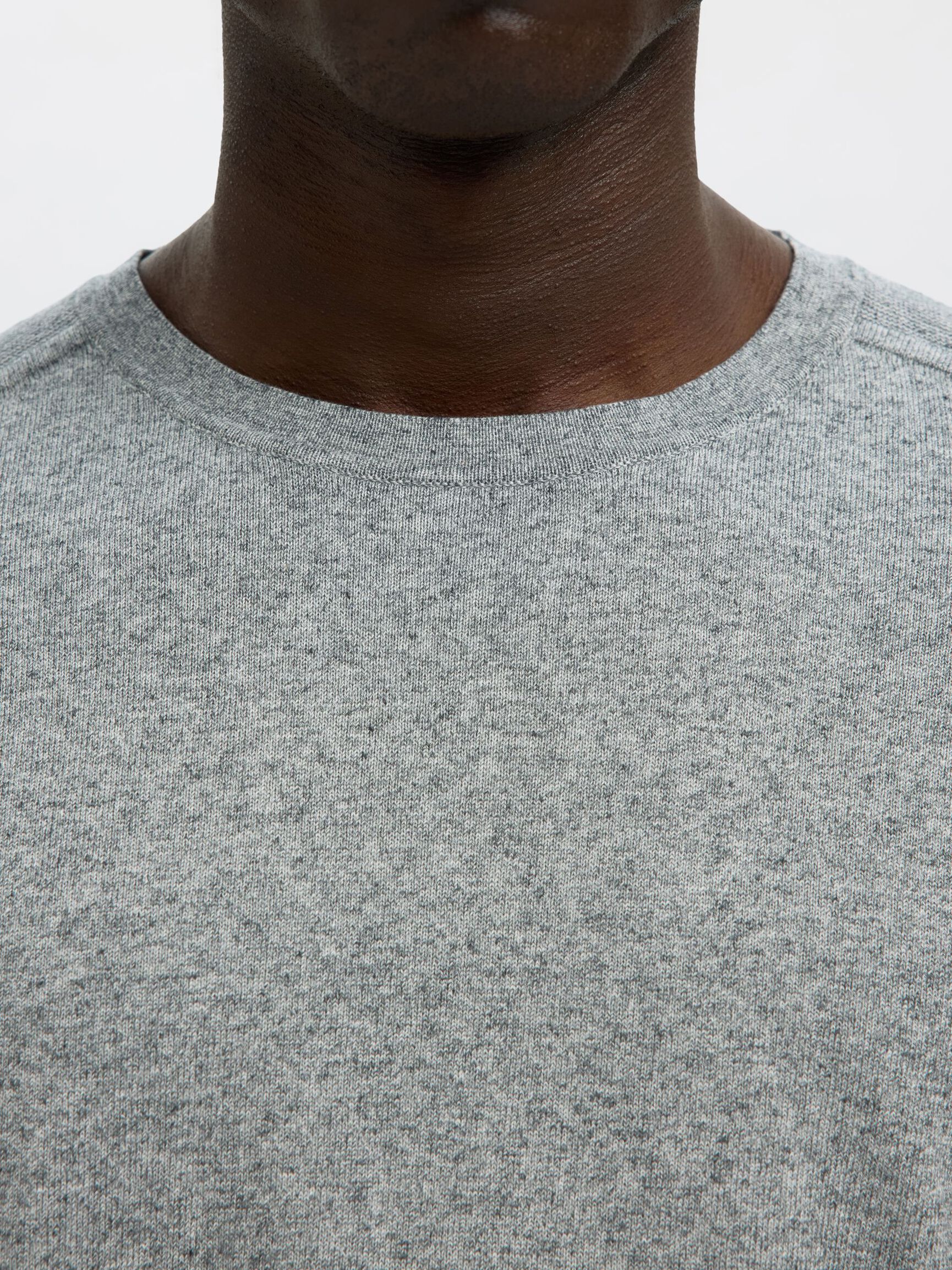 LANGARM STRICKPULLOVER, Light Grey Melange, highres