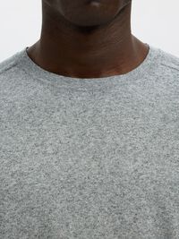 LANGARM STRICKPULLOVER, Light Grey Melange, highres