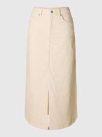 MIDI DENIM ROK, Ecru, highres