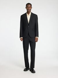REGULAR FIT ULDBLANDING BLAZER, Black, highres