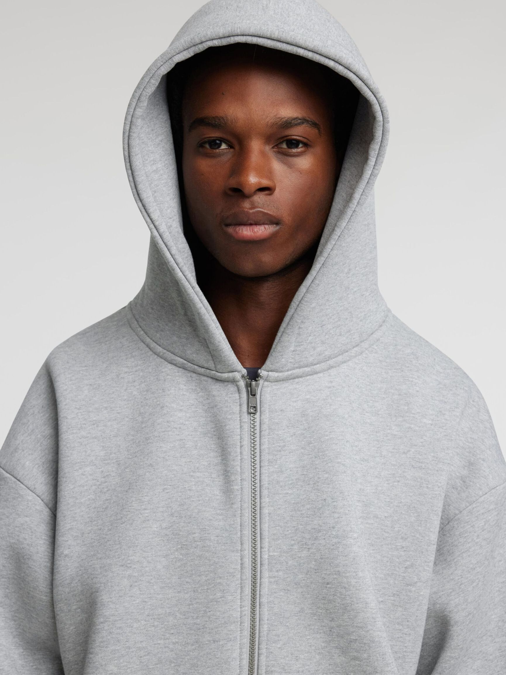 HETTE SWEATSHIRT MED GLIDELÅS, Grey Melange, highres
