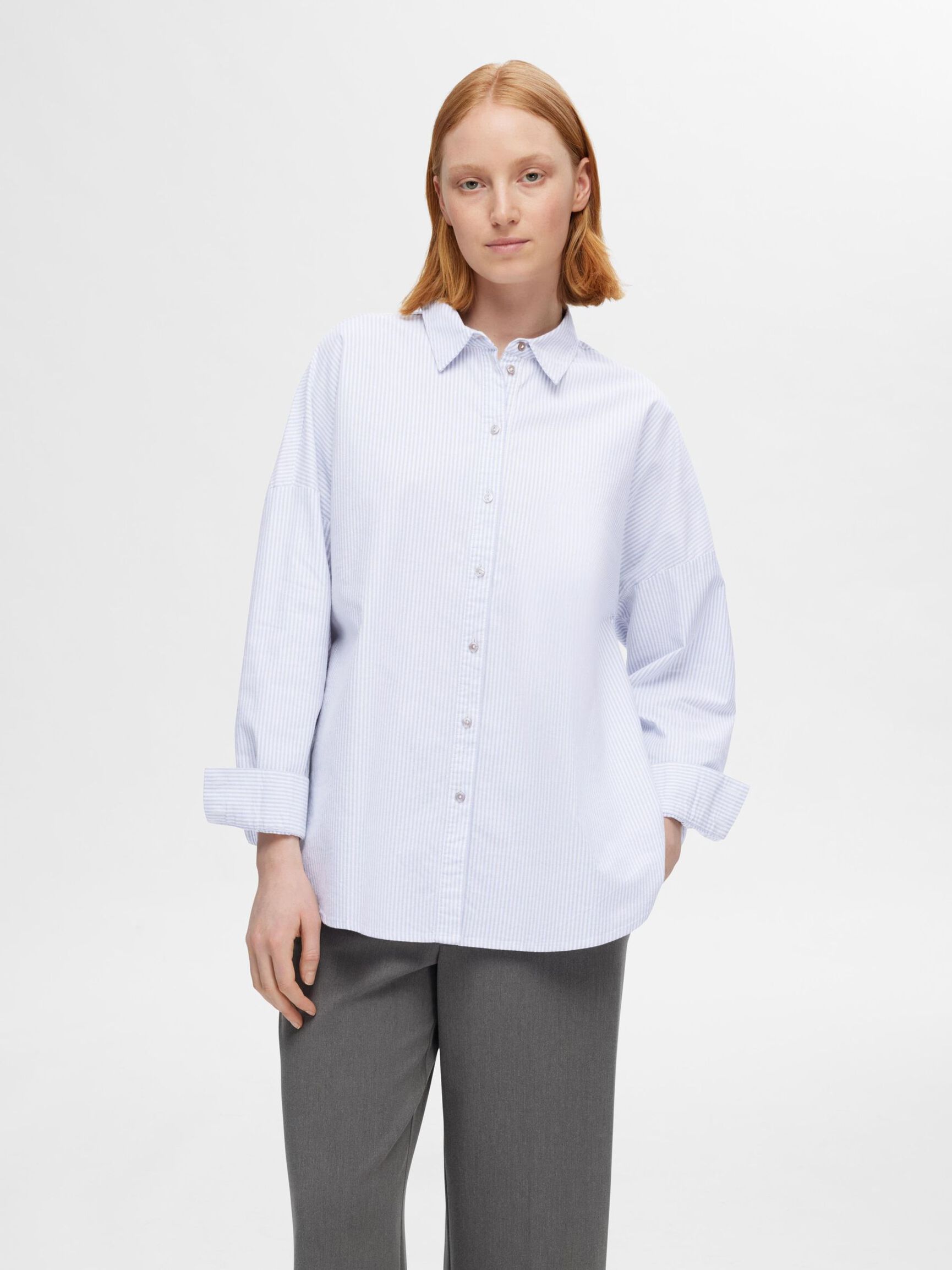 OVERSIZED COTTON  SHIRT, Bright White, highres