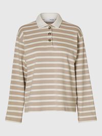 STRIPED  LONG-SLEEVED POLO, Island Fossil, highres