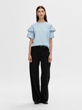 Selected KATOEN RUCHES T-SHIRT, Cashmere Blue, highres - 16079837_CashmereBlue_005.jpg