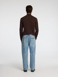 220 PLISSÉ JEAN LOOSE FIT, Light Blue Denim, highres