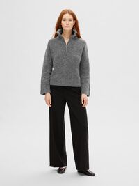 HALVE RITS WOLMIX TRUI, Medium Grey Melange, highres