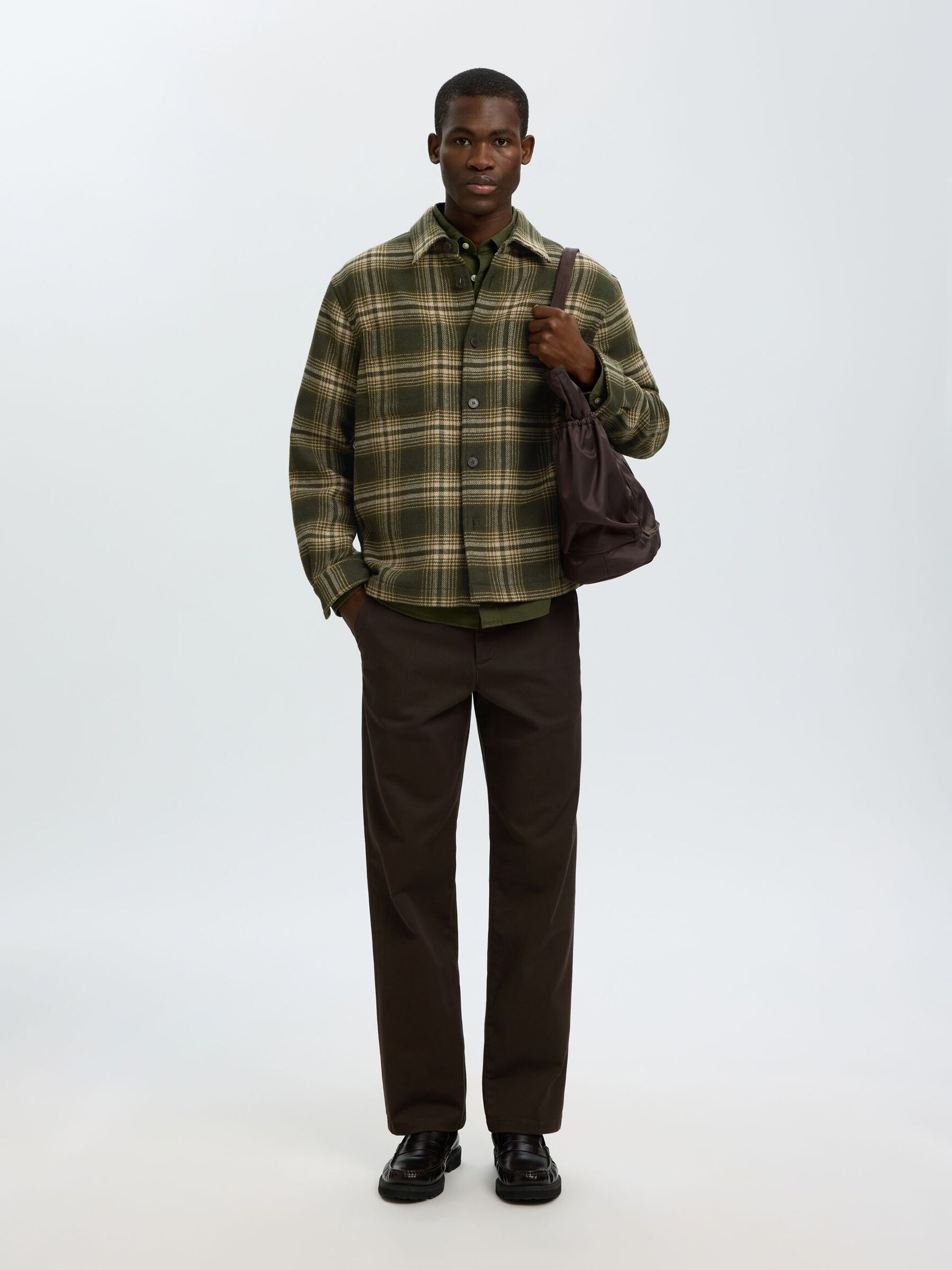 REGULAR FIT OVERSHIRT, Forest Night, highres