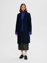EINREIHIGER WOLLGEMISCH MANTEL, Dark Sapphire, highres