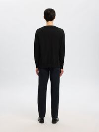 LONG-SLEEVED KNITTED JUMPER, Black, highres