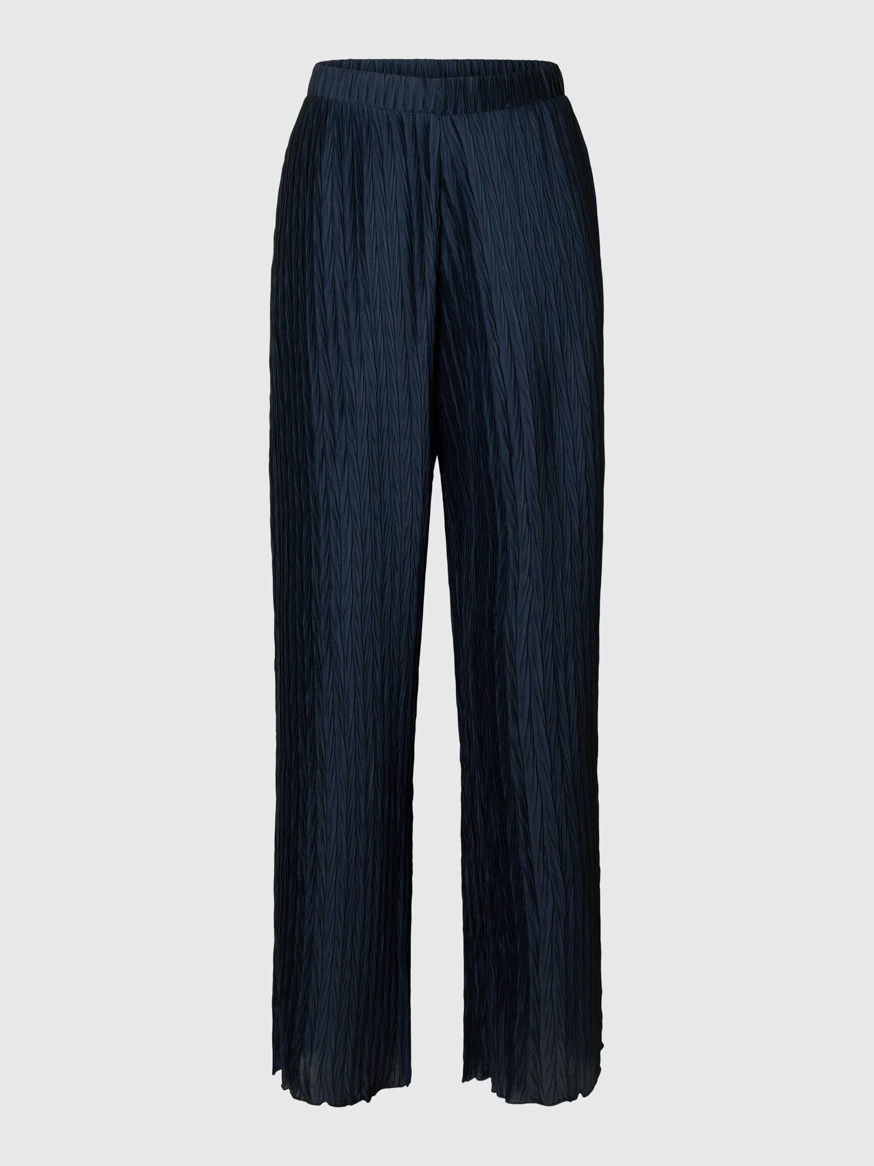 PLISSERAD BYXOR MED VIDA BEN, Dark Sapphire, highres