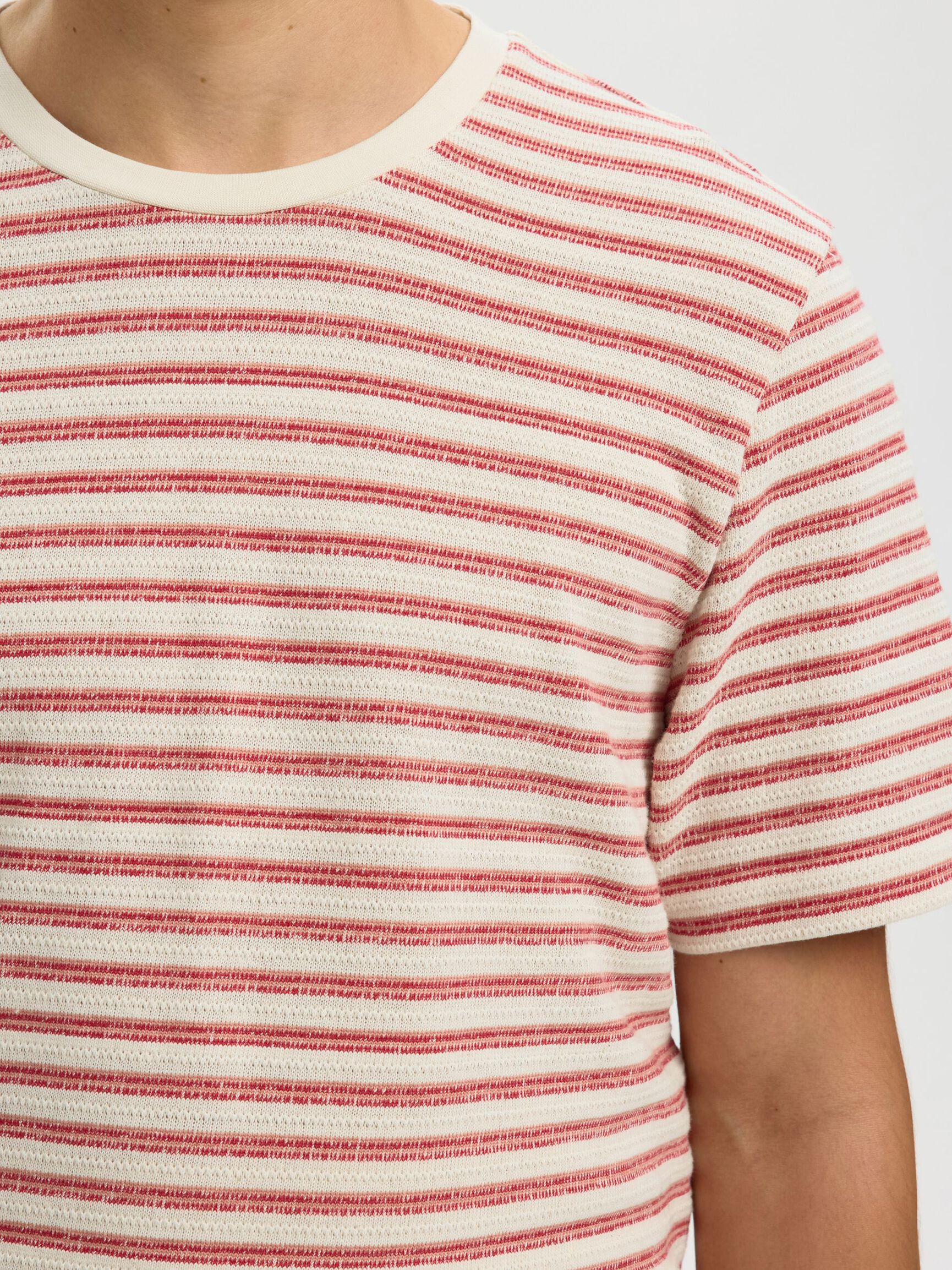 STRIPED T-SHIRT, Egret, highres
