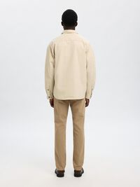 REGULAR FIT TWILL OVERSHIRT, Oatmeal, highres