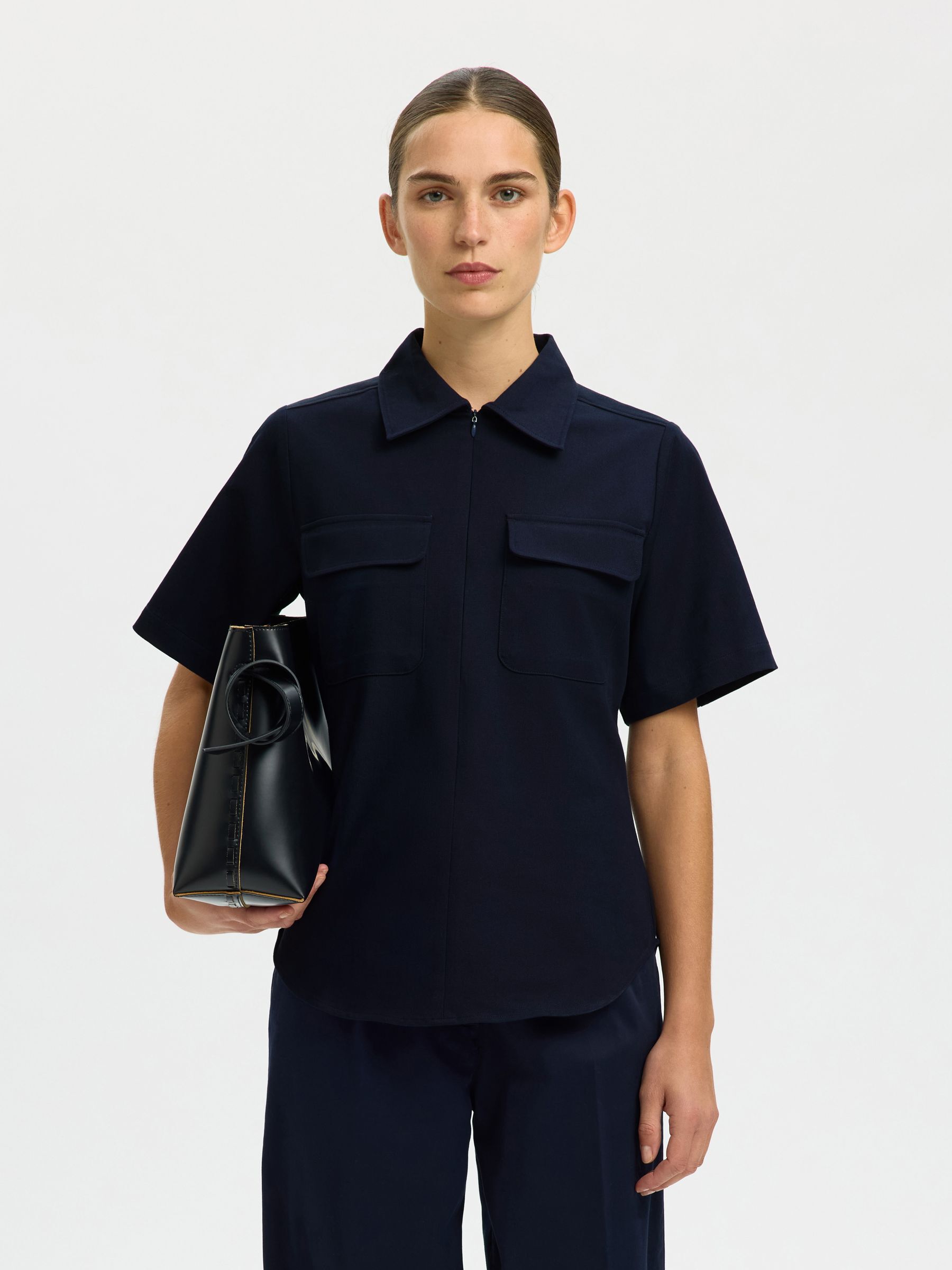 ZIPPED SHIRT, Dark Sapphire, highres