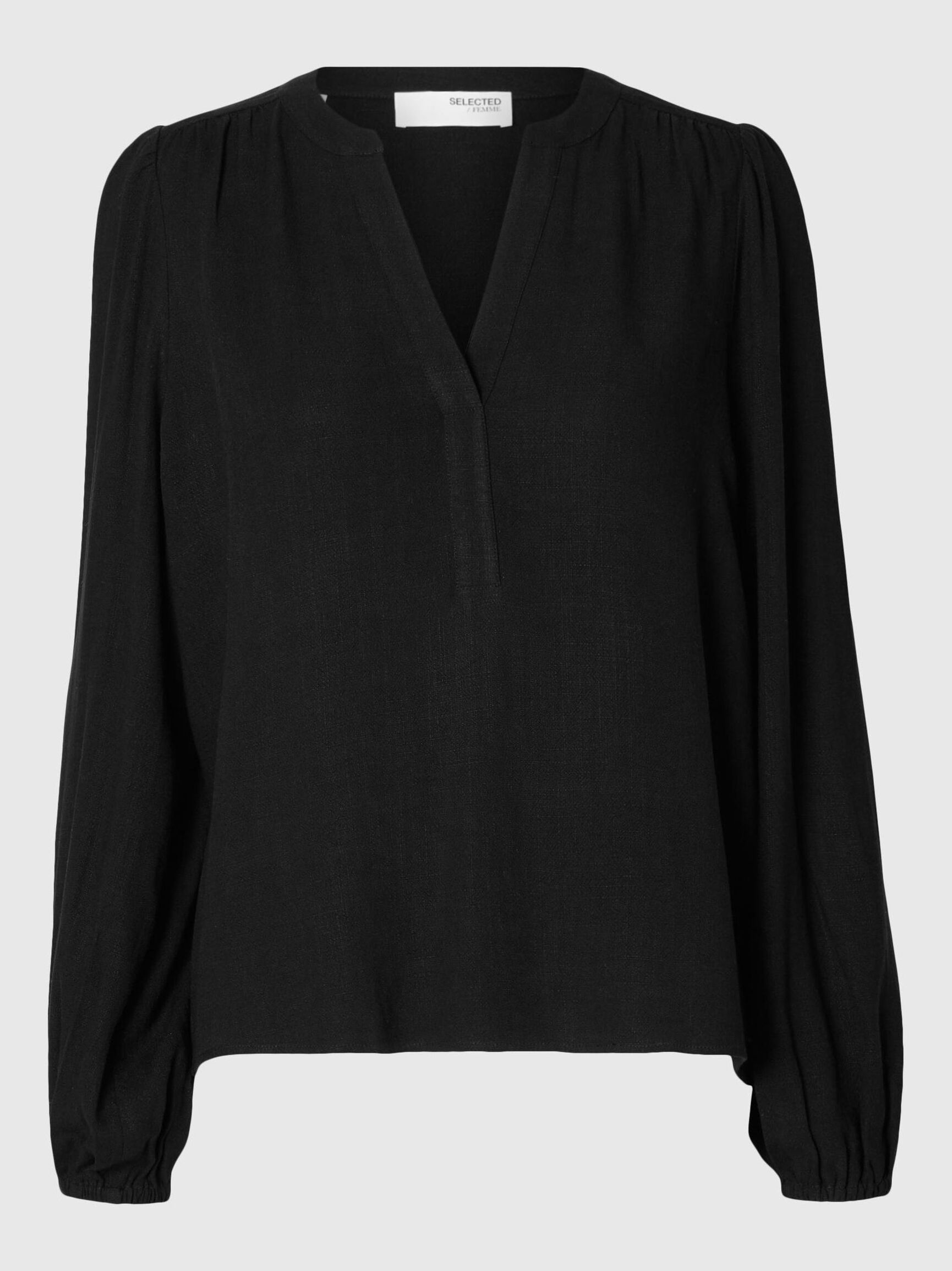 MEZCLA DE VISCOSA BLUSA, Black, highres