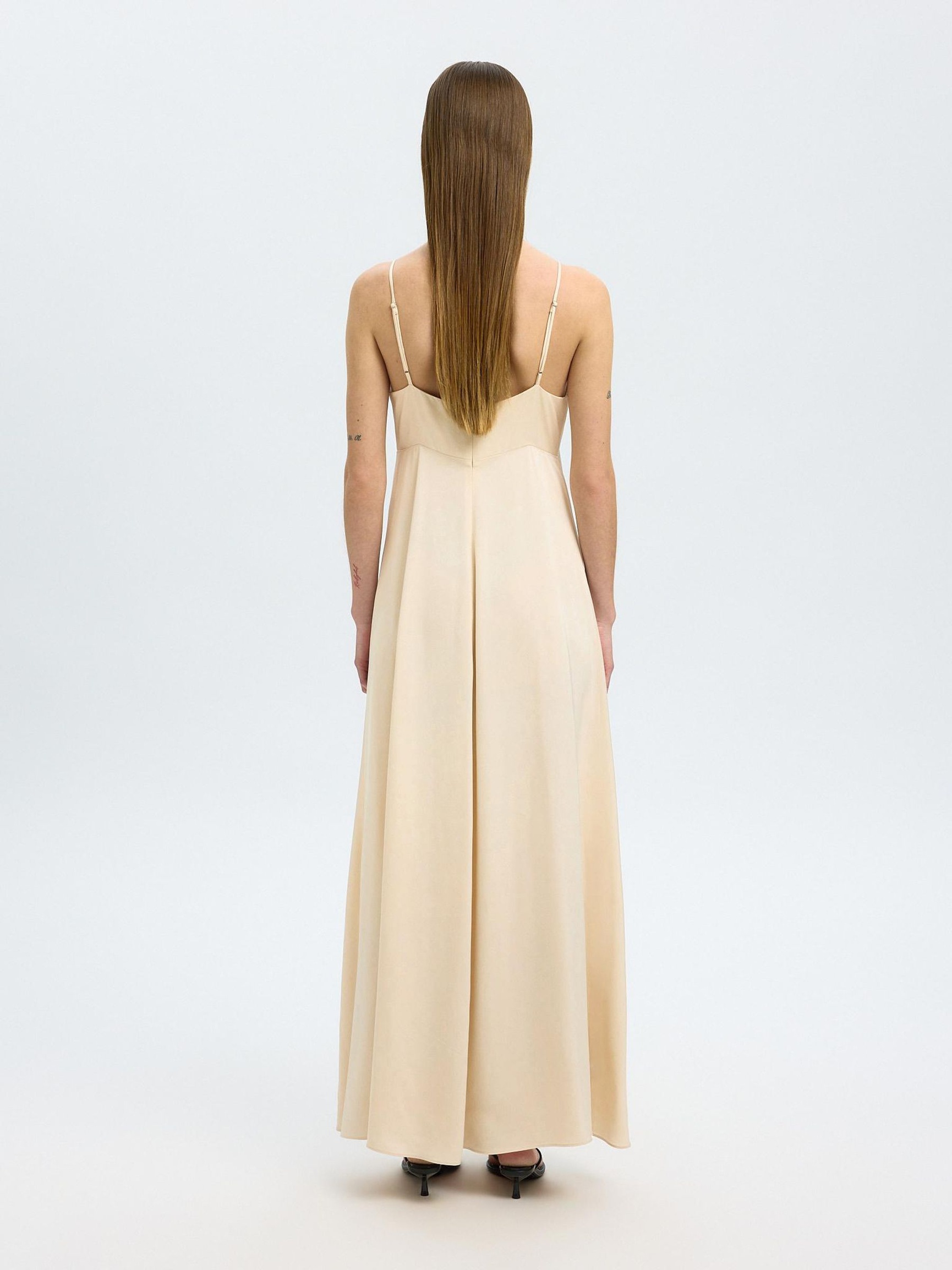 SLEEVELESS MAXI DRESS, Sandshell, highres