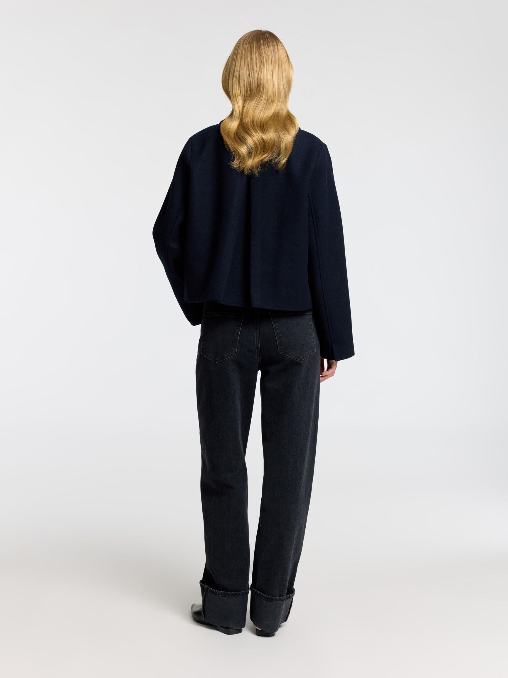 TAILORED WOOL BLEND  JACKET, Dark Sapphire, highres