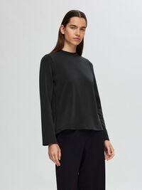 COUPE CARRÉE T-SHIRT À MANCHES LONGUES, Black, highres