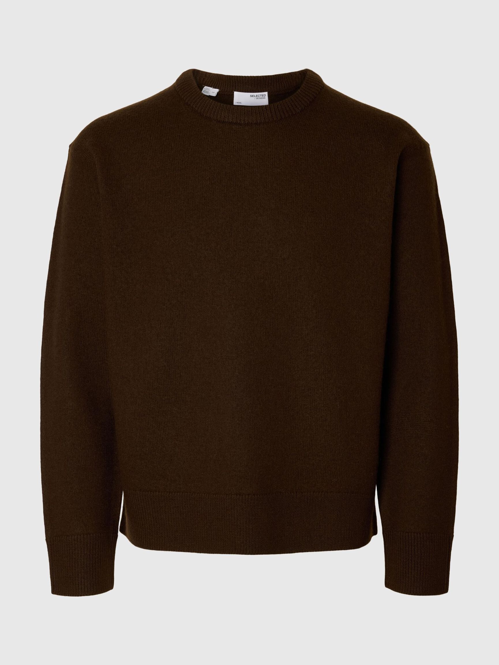 100% WOOL KNITTED JUMPER, Demitasse, highres