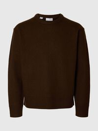 100% WOOL KNITTED JUMPER, Demitasse, highres