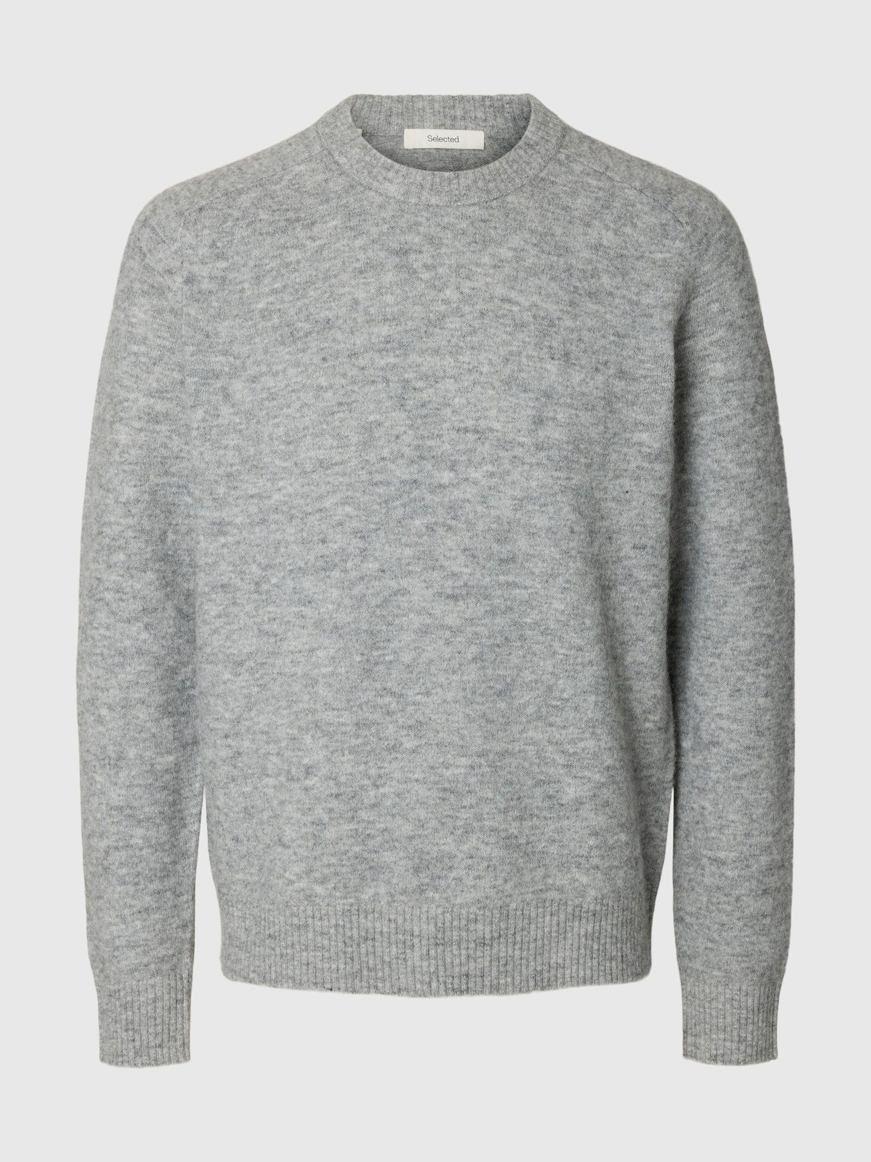 LONG-SLEEVED PULLOVER, Light Grey Melange, highres