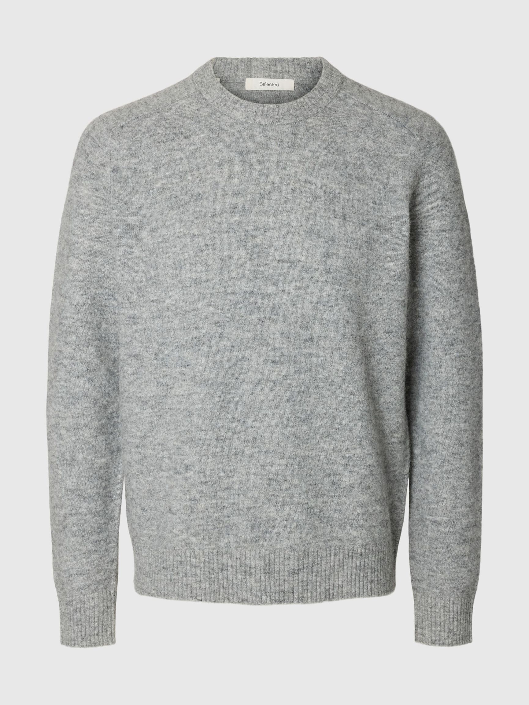 MANCHES LONGUES PULL EN MAILLE, Light Grey Melange, highres