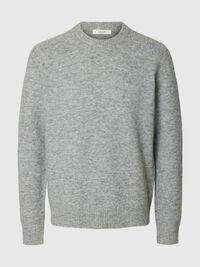 MANCHES LONGUES PULL EN MAILLE, Light Grey Melange, highres
