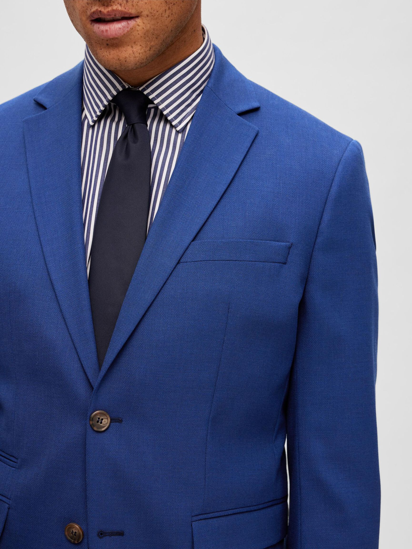 GEWEBTER WOLLGEMISCH BLAZER, Blue Depths, highres