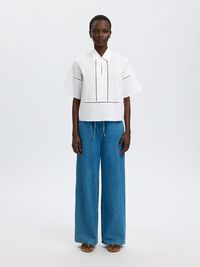 BAUMWOLL KURZARMHEMD, Bright White, highres
