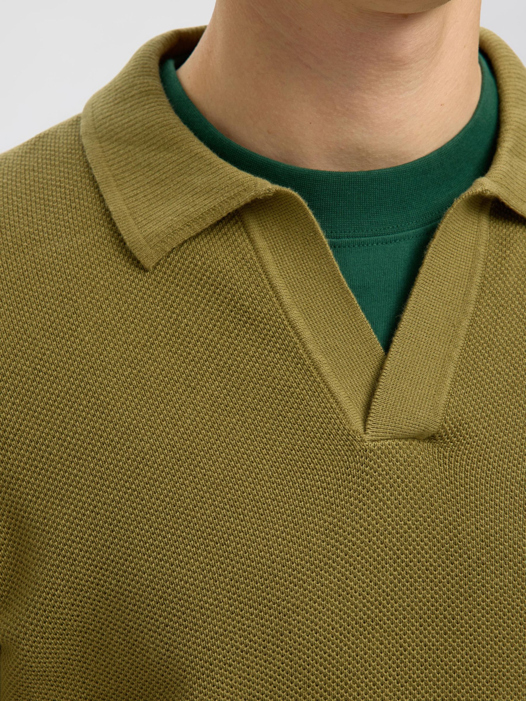REGULAR FIT COTTON POLO SHIRT, Dried Herb, highres