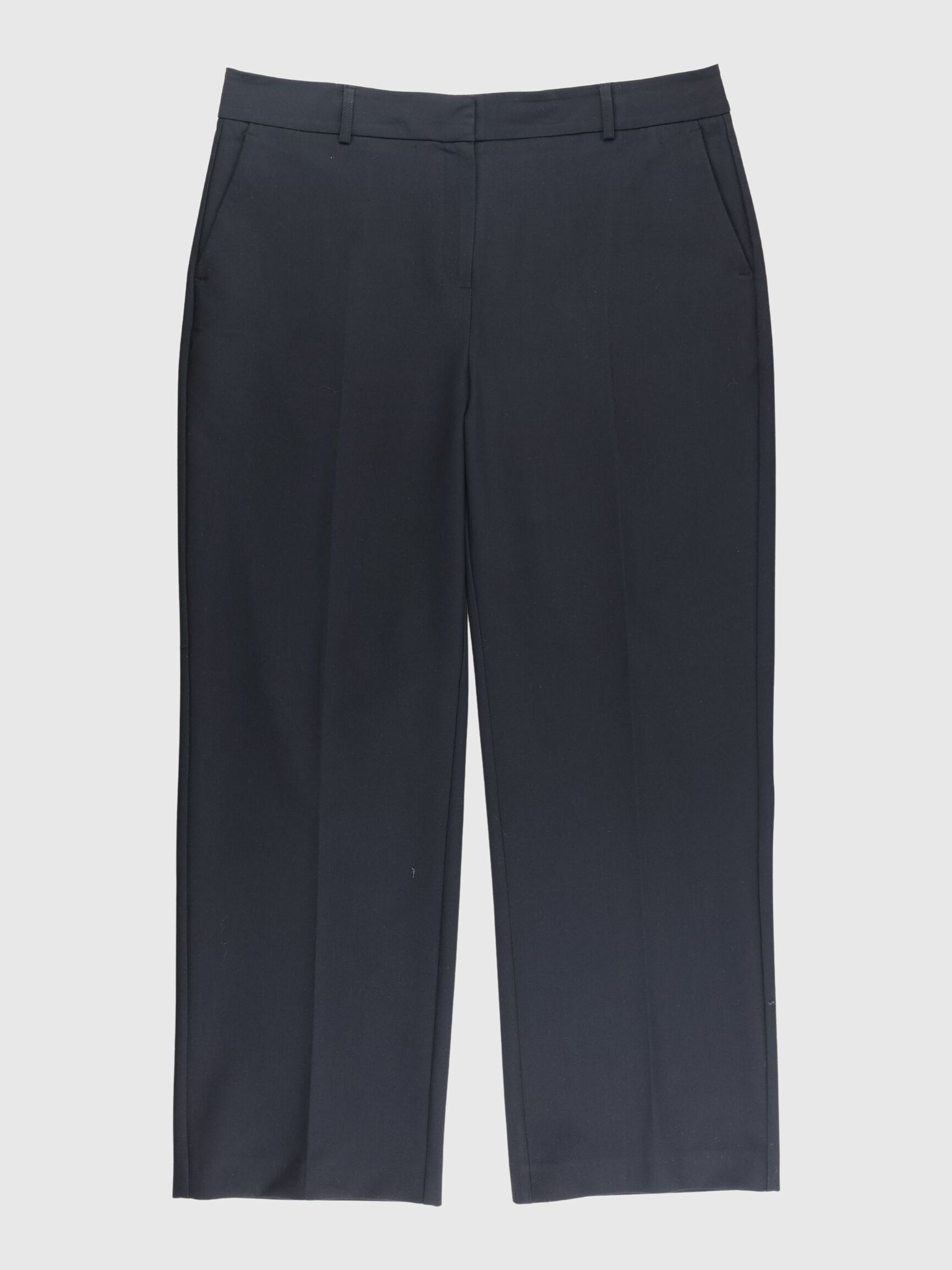MID-WAIST WIDE-LEG TROUSERS, Black, highres
