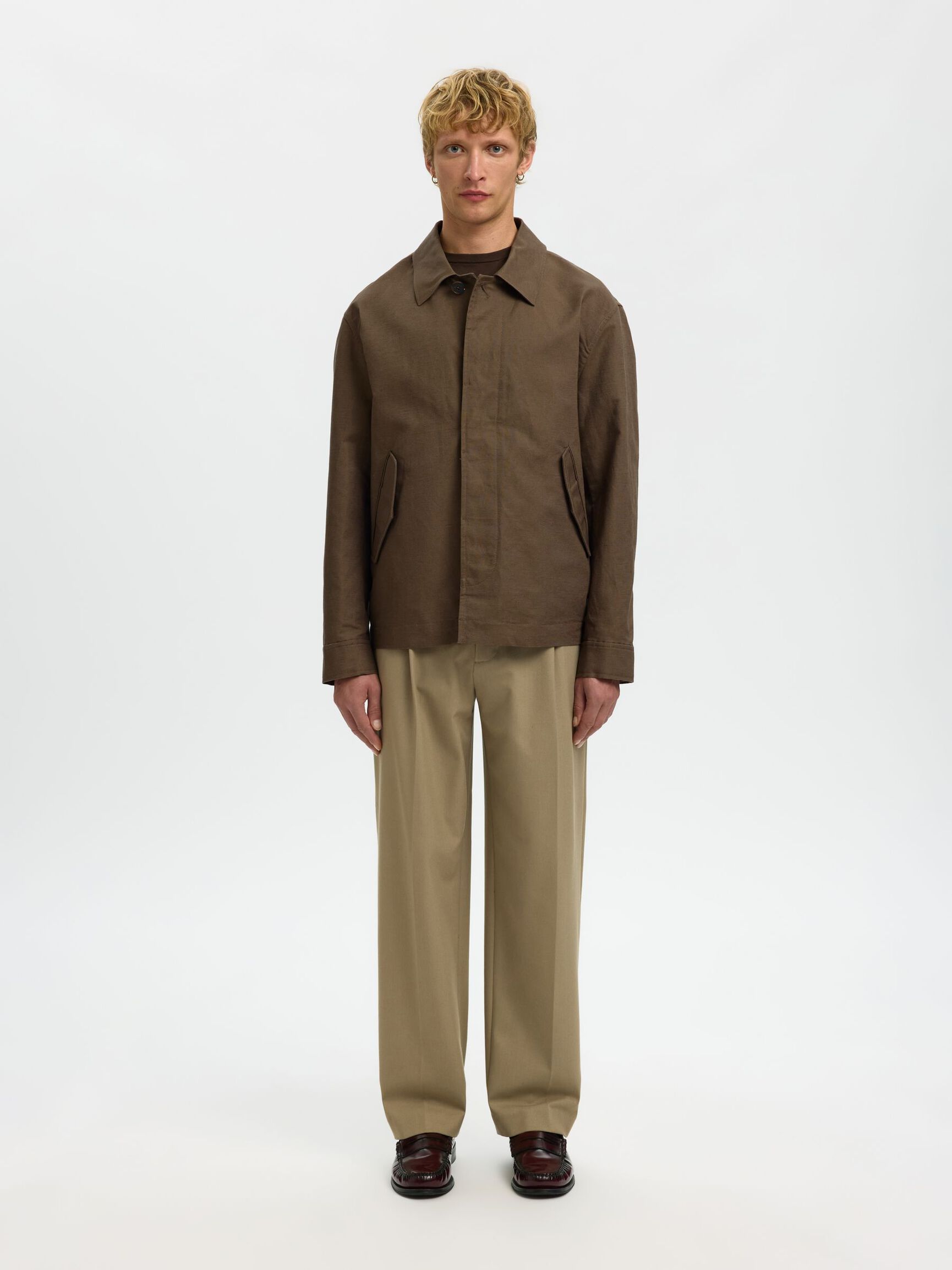 LEINENMIX JACKE, Chocolate Chip, highres