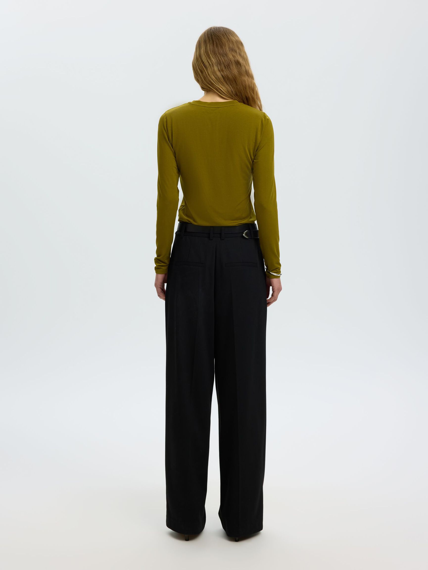 BASIC LANGARMSHIRT, Fir Green, highres