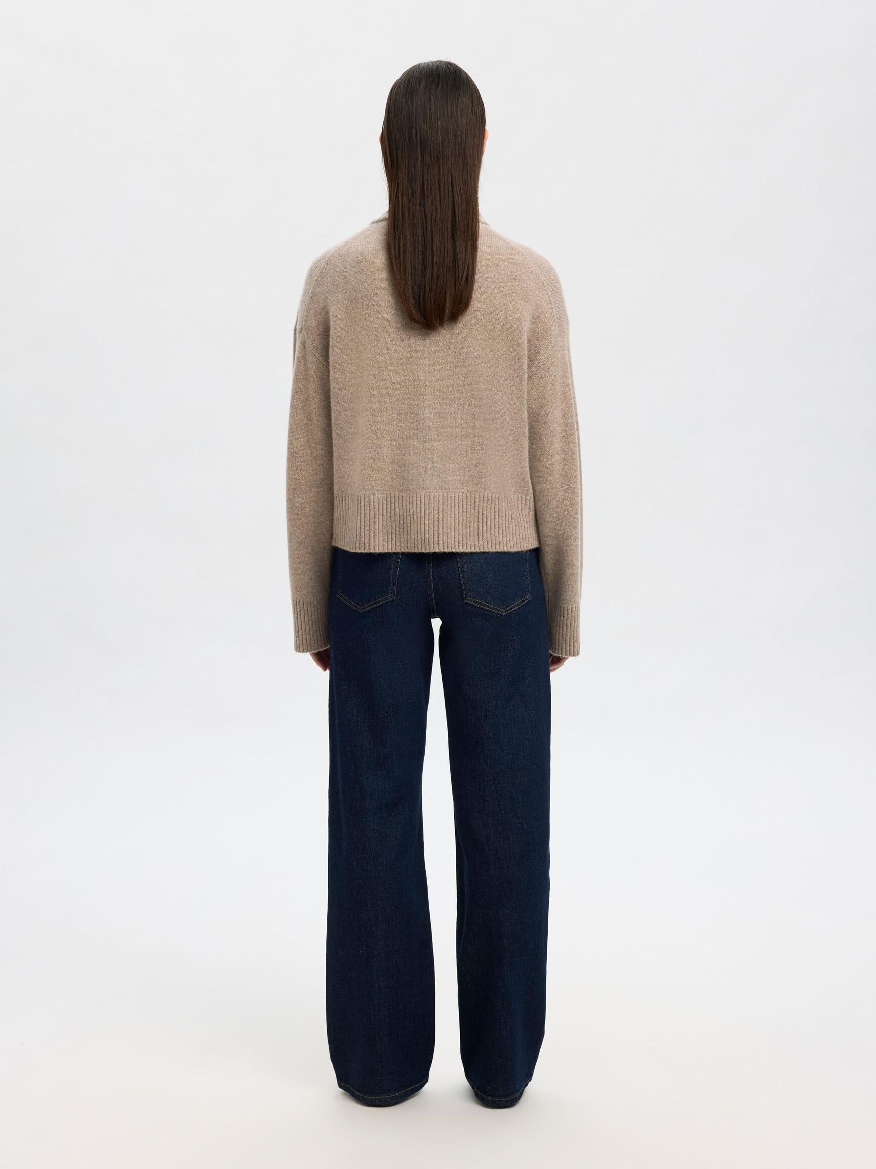 WOLL-KASCHMIR-MIX STRICKJACKE, Irish Cream, highres