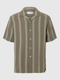 TEJIDO DE ALGODÓN CAMISA DE MANGA CORTA, Vetiver, highres