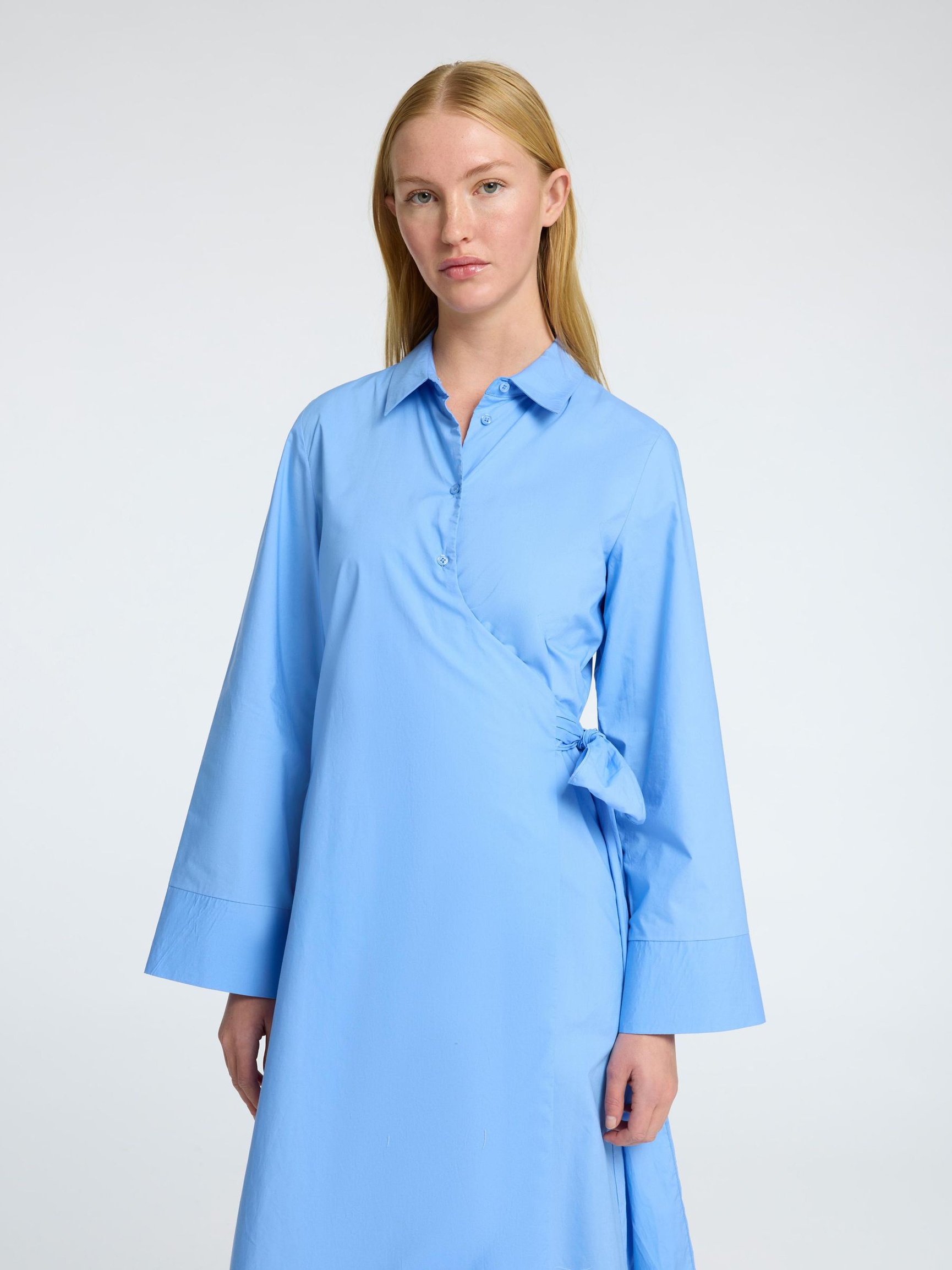 TAILLEUR ROBE CACHE-CŒUR, Cornflower Blue, highres