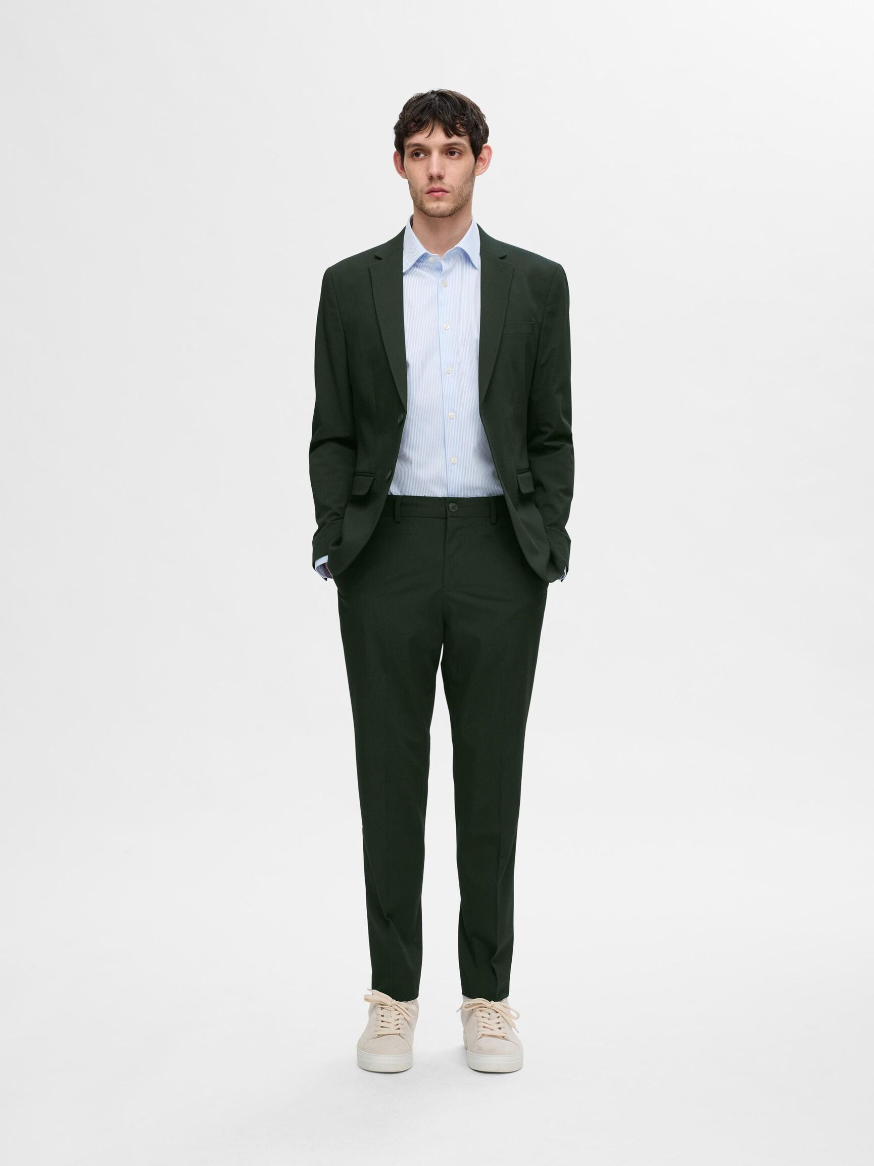 175 SLIM FIT TROUSERS, Forest Night, highres