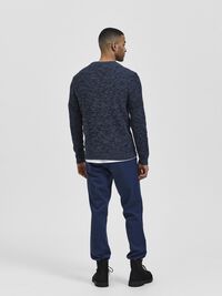 CREW NECK STRIKTRØJE, Dark Sapphire, highres