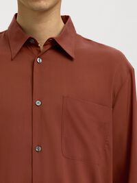 RELAXED FIT LONG SLEEVED SHIRT, Cherry Mahogany, highres