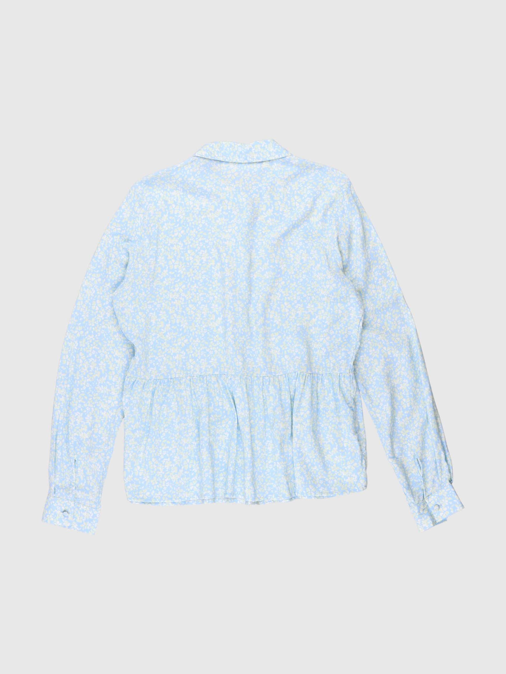 LONG SLEEVED SHIRT, Blue Bell, highres