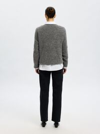 WOLLMIX STRICKPULLOVER, Medium Grey Melange, highres