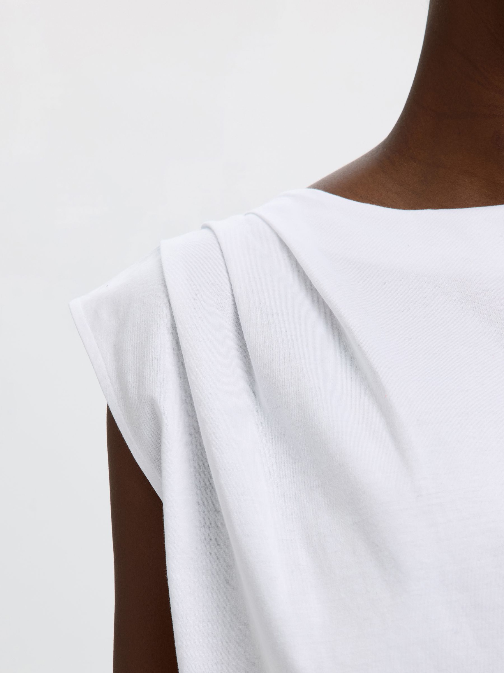 COTTON SLEEVELESS TOP, Bright White, highres