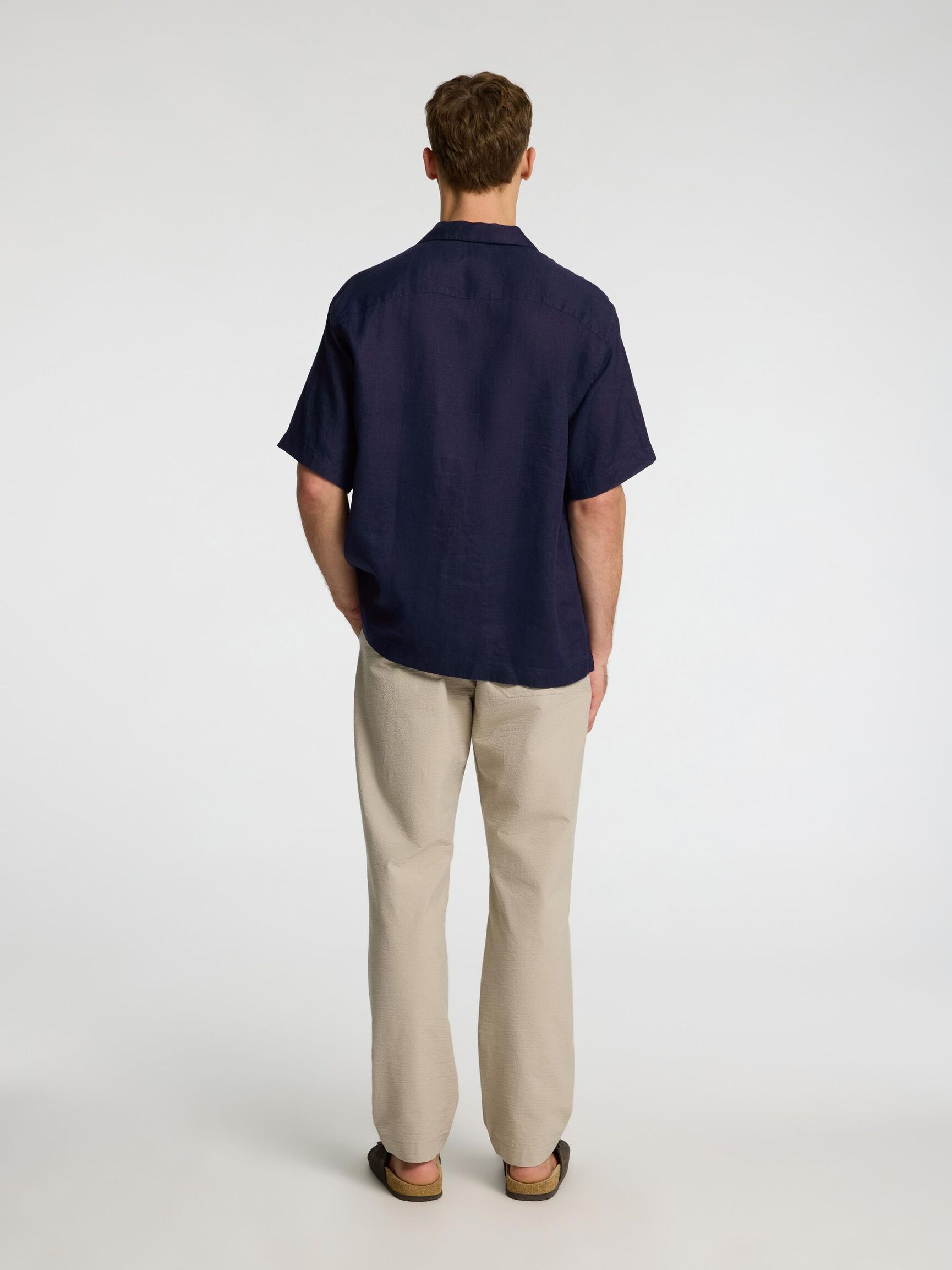 100% HØR KORTÆRMET SKJORTE, Navy Blazer, highres