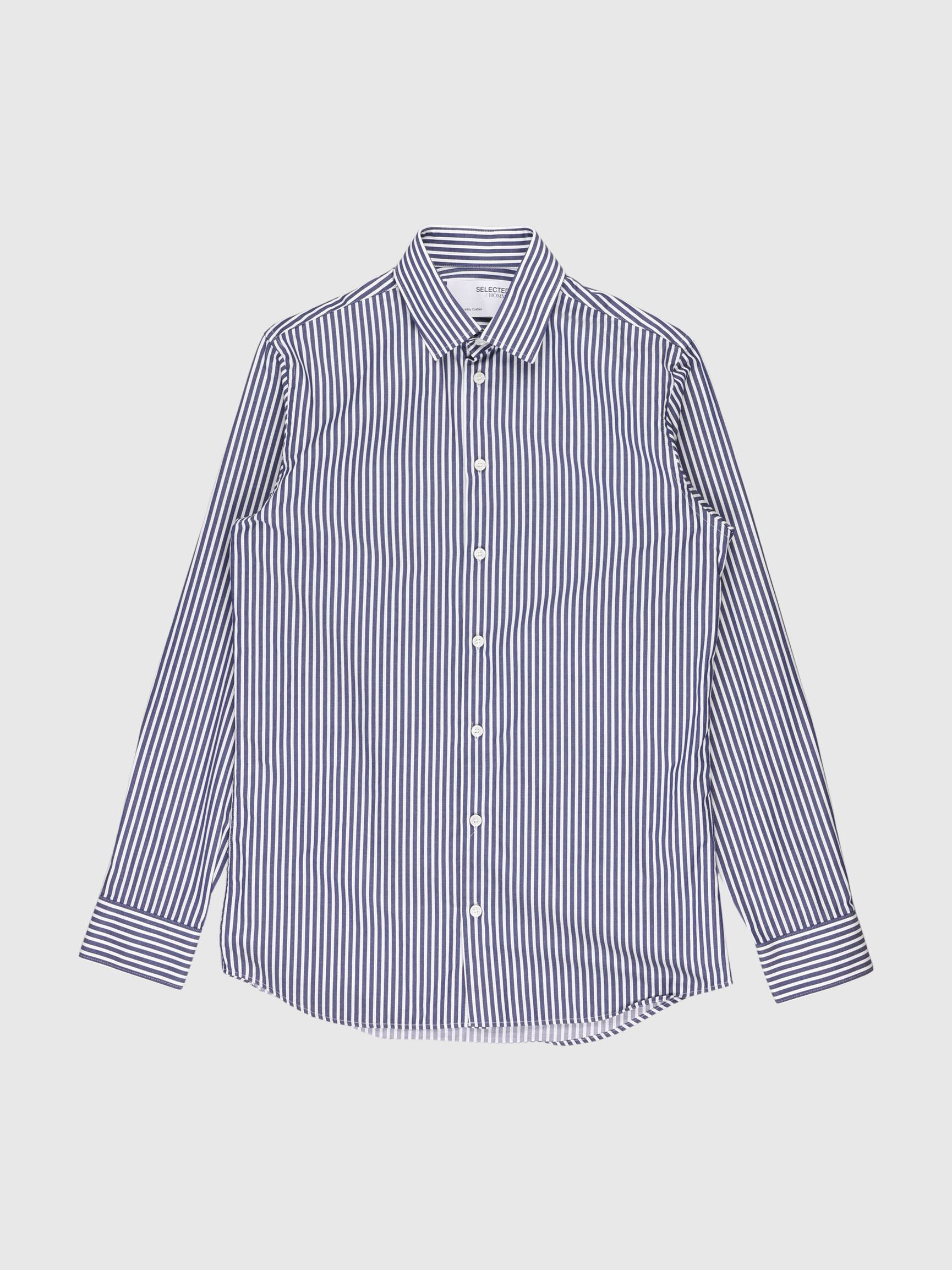 LANGE MOUWEN SLIM FIT OVERHEMD, Dark Sapphire, highres