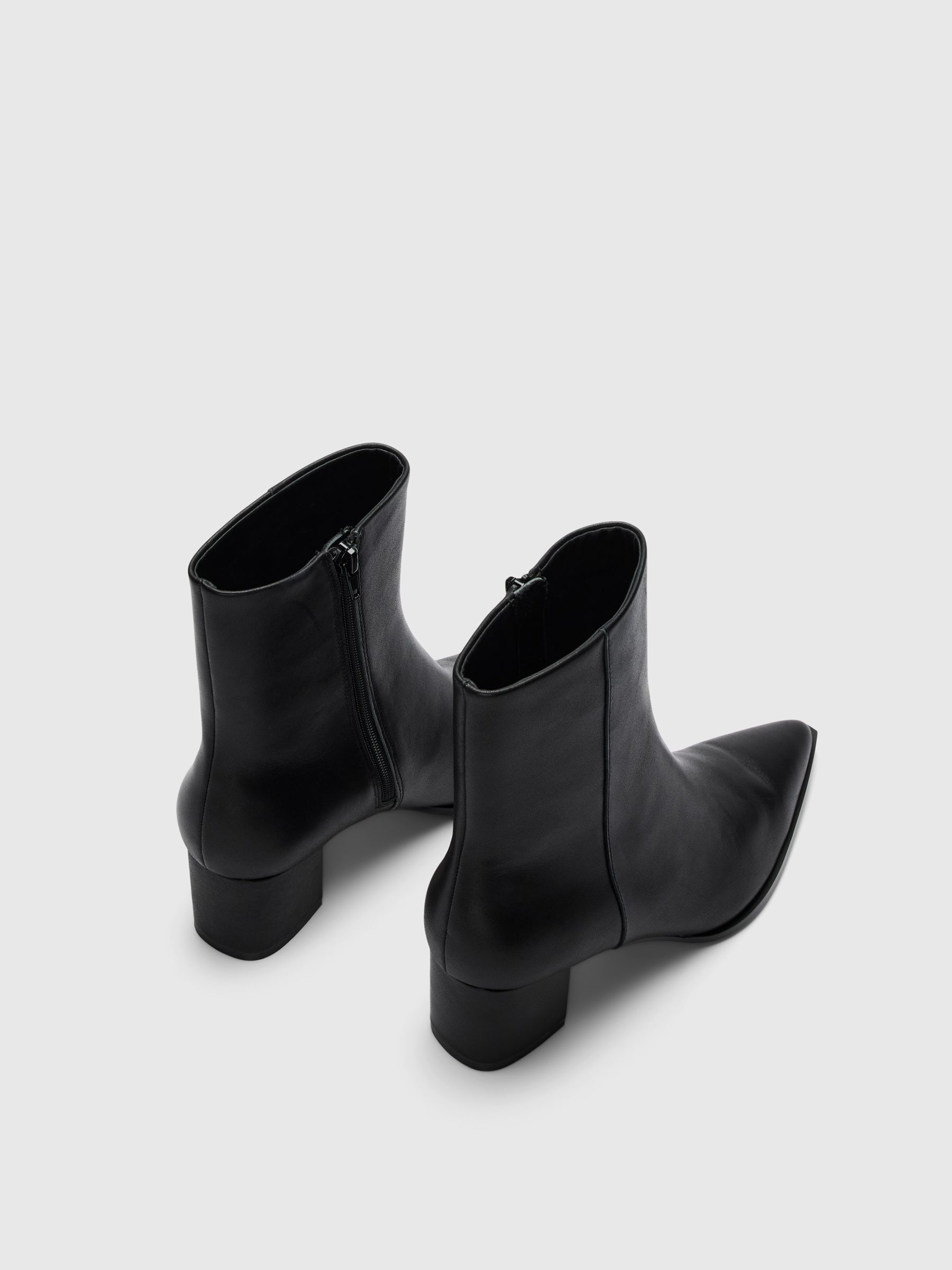 LEDER STIEFELETTEN, Black, highres