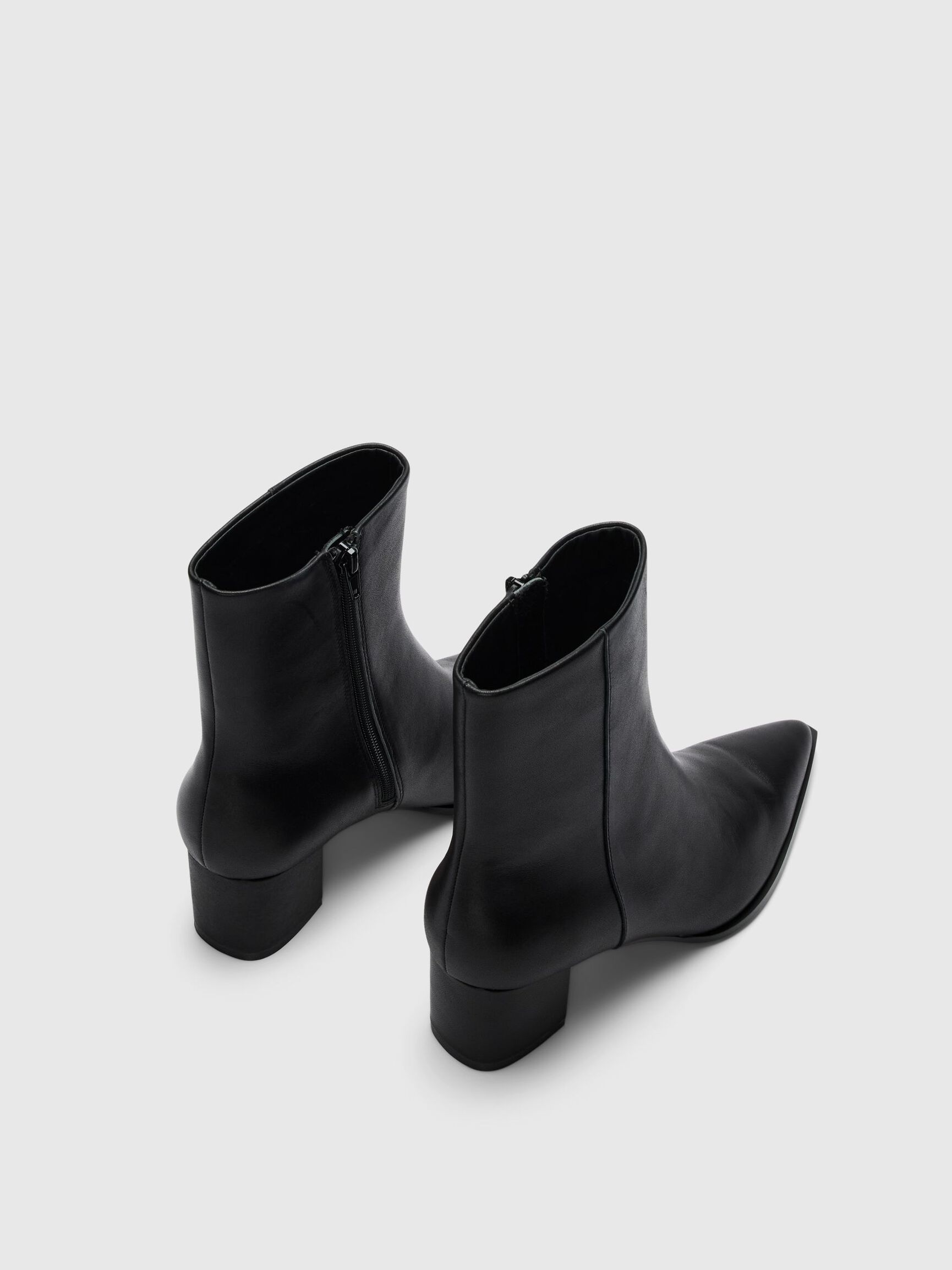 LEDER STIEFELETTEN, Black, highres